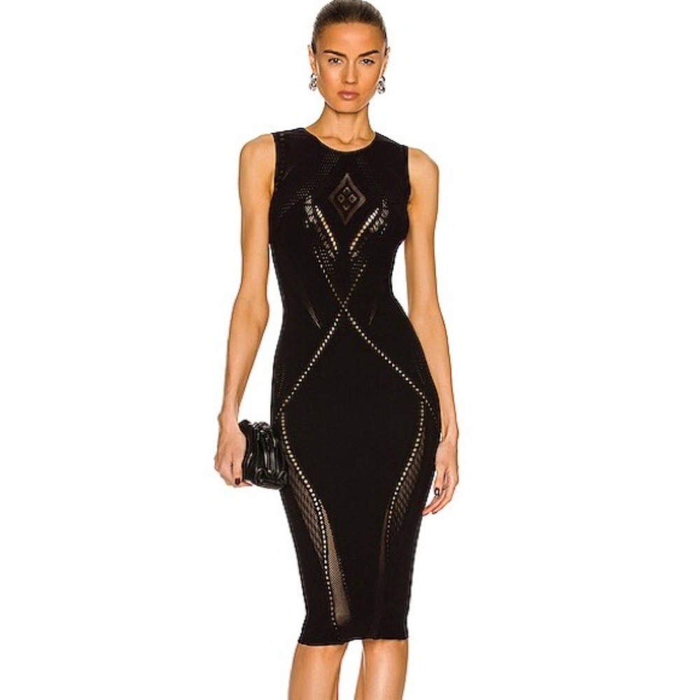 Wolford x Alberta Ferretti Ajoure Net Sleeveless Dress